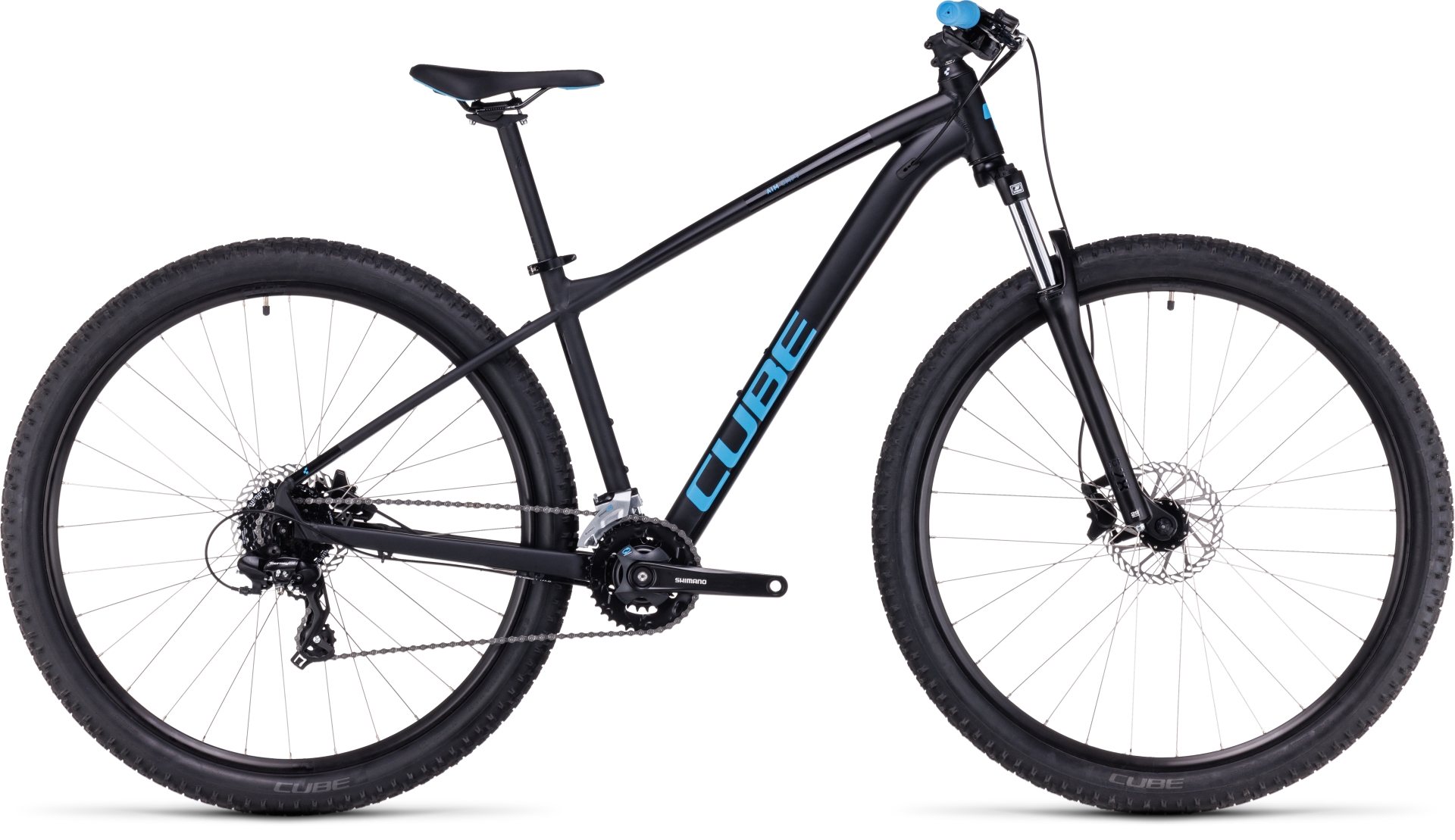 Mountainbike Cube Aim 27,5 Zoll 2023, black/blue - Fahrräder und